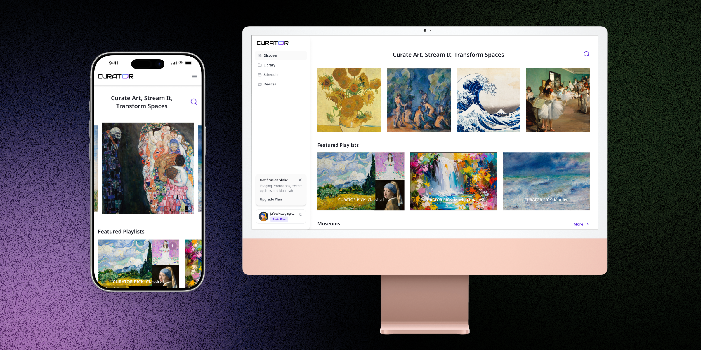 CURATOR CMS content management interface