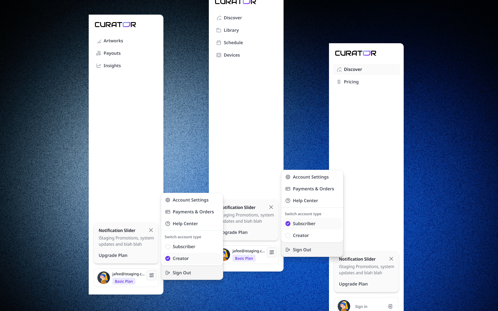 Role-based dashboard views