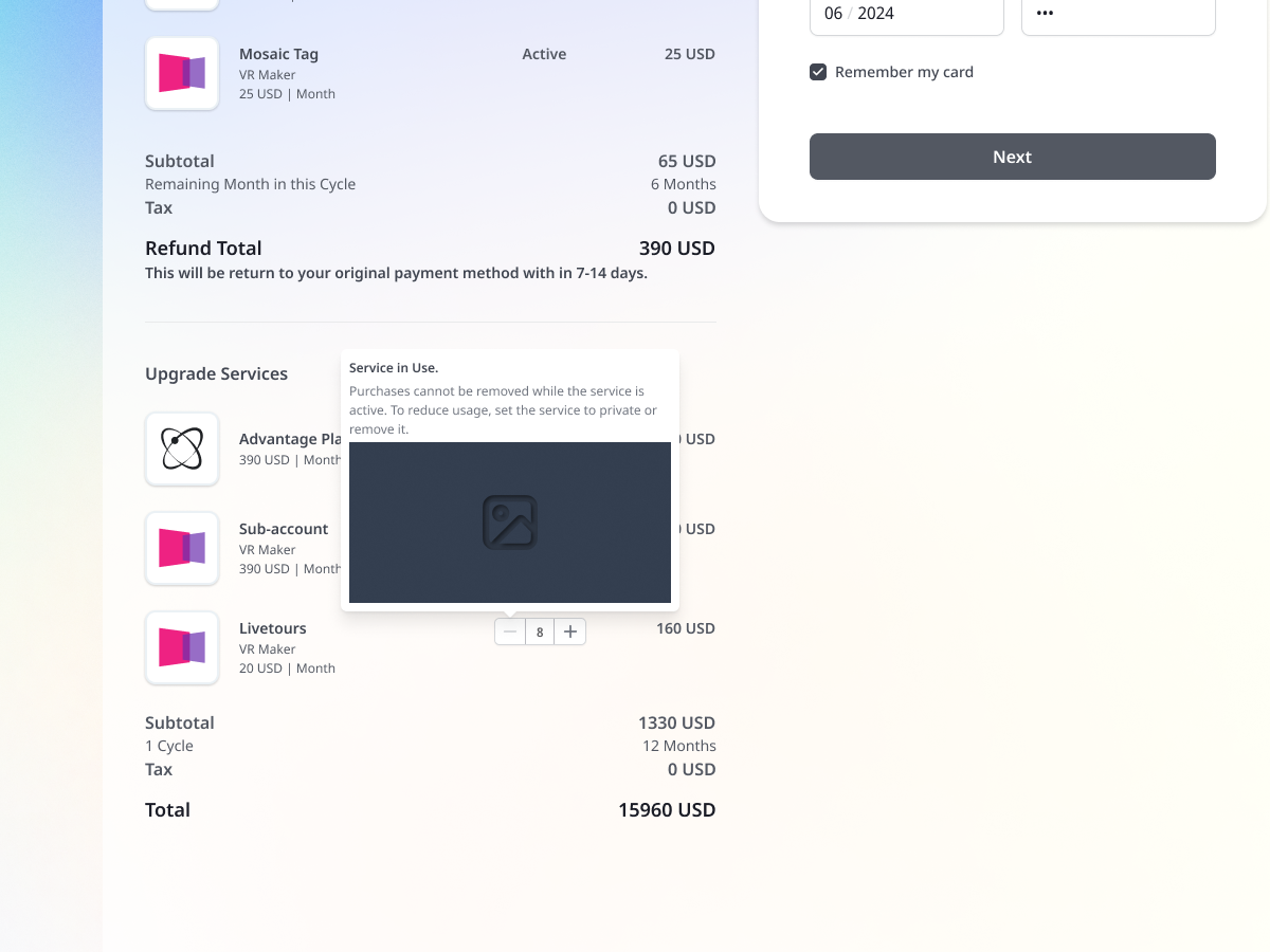 iStaging Account — decision 3 detail