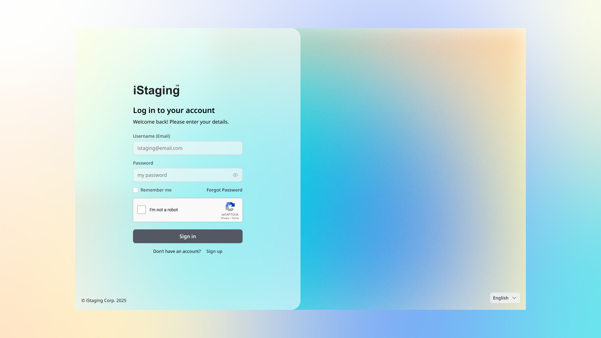 iStaging Account — showcase a
