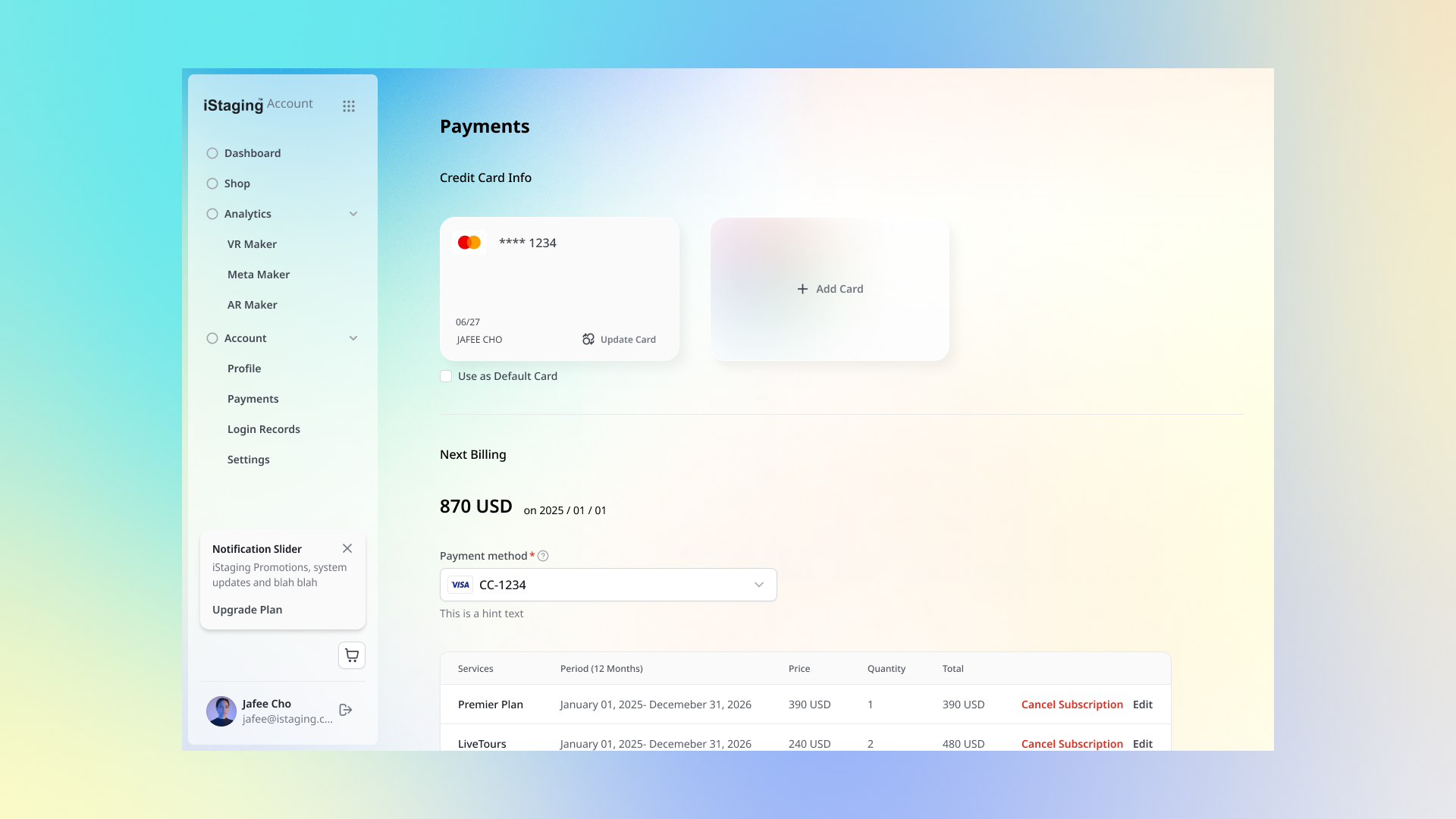 iStaging Account — showcase b
