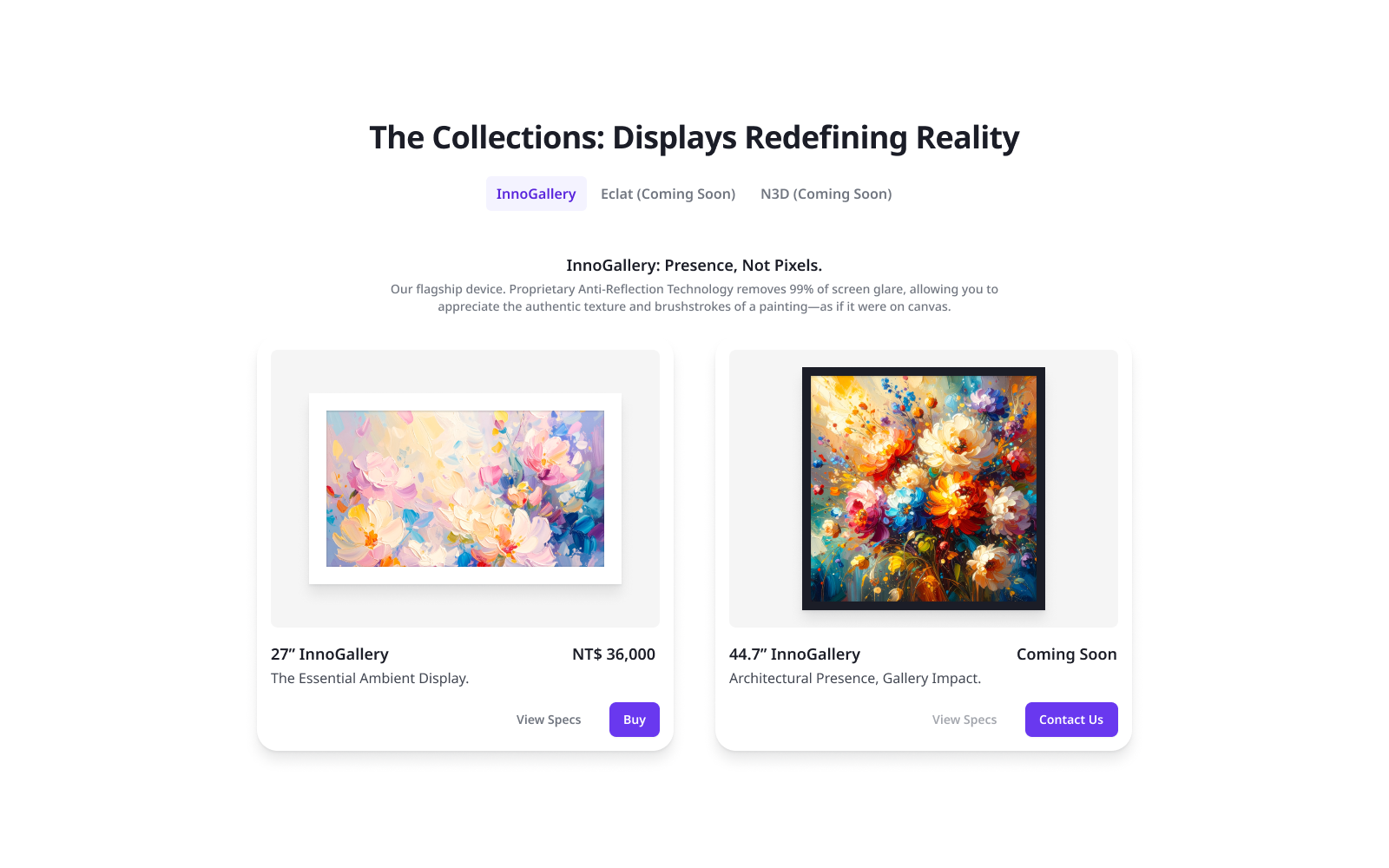Subscription transparency section
